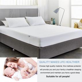 img 1 attached to 🛏️ OBOEY Queen Size Mattress Protector: Ultra Soft, Deep Pocket, Noiseless Cotton Terry Surface Cover