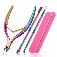 🌈 rainbow cuticle trimmer set with manicure tools, nail clipper, and cuticle remover - 5pcs nipper kit logo