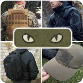 img 3 attached to Enhance Your Tactical Gear with M-Tac Cat Eyes PVC Morale Patch - Hook Fasteners Included