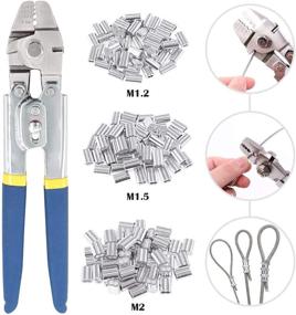 img 4 attached to Glarks 2.2mm Wire Rope Crimping Tool with 150Pcs Aluminum Double Barrel Ferrule Crimping Loop Sleeve Kit: Ultimate Wire Crimping Solution