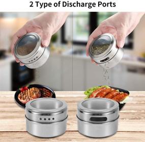 img 1 attached to 🧲 12 Stainless Steel Magnetic Spice Tins | Wall Mounted Spice Jar Organizer | New Magnetic Spice Jar Containers | 120 Labelling Stickers Included