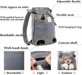 img 2 attached to 🐾 Adjustable Pet Carrier Backpack for Small to Medium Dogs and Cats - Jranter Legs Out Front Travel Bag