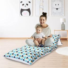 img 4 attached to 🐠 Pillow Bed Floor Lounger Cover - Ideal for Reading, Playing Games, and Sleepover Parties - Machine Washable - Fish Design (Requires 5 Queen/Standard Pillows)