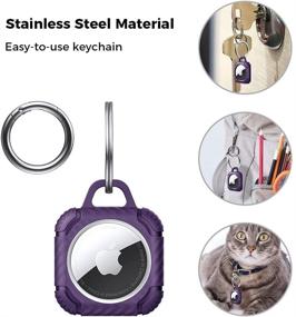 img 2 attached to 🔐 Airtag Holder for Apple Airtag Keychain and Key Ring - Enhanced Airtag Dog Collar Holder - Premium Airtag Accessories