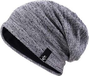 img 4 attached to 🧢 VECRY Large Men's Slouch Beanie, Skullcap Hat, Oversized Slouchy Baggy Style