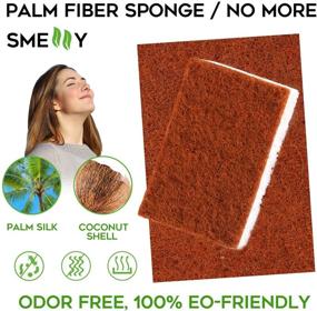 img 3 attached to Environmentally-Friendly Natural Plant-Based Scrub Sponge 12 Pack: Palm Fiber Biodegradable Compostable Sponges for Non-Scratch Dishwashing & Kitchen Scrubbing