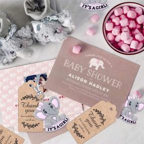 img 2 attached to 🐘 20 Sets of MOVINPE It's a Girl Baby Shower Reusable Party Favors – Pink Baby Elephant Keychains with Organza Bags and Thank You Kraft Tags for Elephant Theme Party Supplies, Perfect for Girls Kids Party
