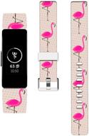 🔥 inspire 2 bands silicone & cisland soft thin slim print for women strap replacement - compatible with fitbit inspire/inspire hr/inspire 2 small + pink flamingo animal - enhance your fitbit inspire with stylish and durable bands logo