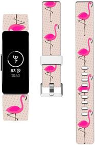 img 4 attached to 🔥 Inspire 2 Bands Silicone & Cisland Soft Thin Slim Print for Women Strap Replacement - Compatible with Fitbit Inspire/Inspire HR/Inspire 2 Small + Pink Flamingo Animal - Enhance your Fitbit Inspire with Stylish and Durable Bands