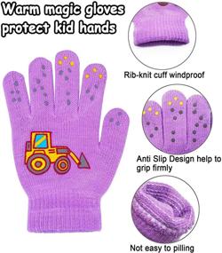 img 1 attached to 🧤 Winter Children Boys' Accessories: Stretchy Anti-Slip Gloves for Extra Warmth and Comfort