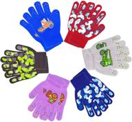 🧤 winter children boys' accessories: stretchy anti-slip gloves for extra warmth and comfort logo