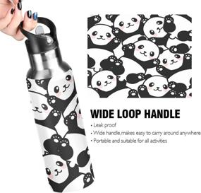 img 1 attached to 🐼 WELLDAY Cartoon Panda Water Bottle - Double Wall Vacuum Insulated Flask, Stainless Steel with 20oz Straw Lid