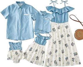 img 4 attached to 👗 Charming Printed Dresses: Perfect Matching Outfits for the Whole Family