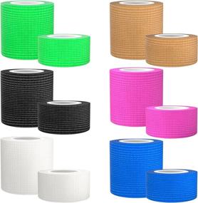 img 4 attached to Yolaist Self Adhesive Bandage Wraps - 12 Pack, 6 Colors, Breathable Cohesive Bandage for First Aid, Pet, Sports - 1''x 5 Yards & 2''x 5 Yards - Non-Woven Self Adherent Tape (6 Rolls)