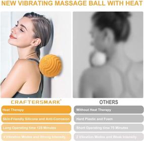 img 1 attached to High-Intensity Vibrating Massage Ball with Heat Therapy - Craftersmark Deep Tissue Massager Roller, 🔥 4 Modes, Rechargeable - Ideal for Pain Relief, Muscle Therapy, and Yoga. Includes Bonus Yoga Band!