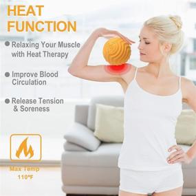 img 3 attached to High-Intensity Vibrating Massage Ball with Heat Therapy - Craftersmark Deep Tissue Massager Roller, 🔥 4 Modes, Rechargeable - Ideal for Pain Relief, Muscle Therapy, and Yoga. Includes Bonus Yoga Band!