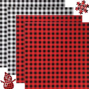 img 4 attached to 🐃 2020 New Year Buffalo Plaid Heat Transfer Vinyl: Iron-on Fabric for Valentine's Day T-Shirts (12x12 Inches, 4 Sheets)