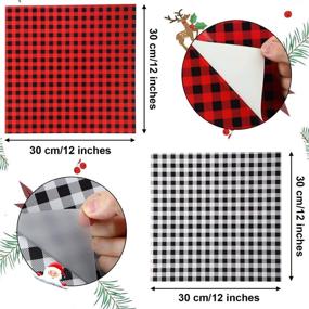 img 3 attached to 🐃 2020 New Year Buffalo Plaid Heat Transfer Vinyl: Iron-on Fabric for Valentine's Day T-Shirts (12x12 Inches, 4 Sheets)