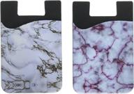 📱 phonebuddy wch9133: stylish marble stick-on wallet phone pocket for iphone, android, and all smartphones - white (2 piece) logo