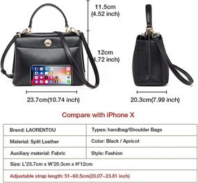 img 3 attached to LAORENTOU Genuine Leather Handbags Shoulder Women's Handbags & Wallets and Satchels