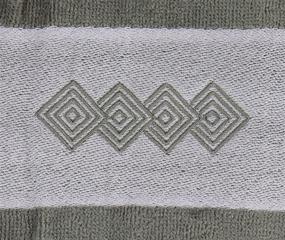 img 1 attached to 🛁 Premium Luxury Decor Ultra Soft 100% Cotton Embroidered Bathroom Towels Set, Grey Modern Square Pattern - Marina Decoration