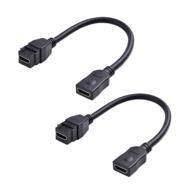 🔌 cable matters hdmi keystone jack pigtail cable - 2-pack, 8 inches, black logo