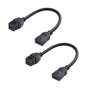 img 4 attached to 🔌 Cable Matters HDMI Keystone Jack Pigtail Cable - 2-Pack, 8 inches, Black