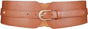 img 4 attached to JASGOOD Elastic Vintage Buckle Leather