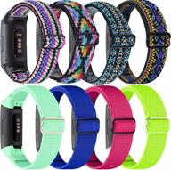 📱 shuyo 8 pack bands: compatible with fitbit charge 4 / charge 3 / charge 3 se - adjustable replacement watch bands for fitness sport - women men wristbands logo