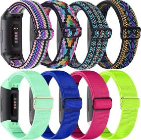 img 4 attached to 📱 ShuYo 8 Pack Bands: Compatible with Fitbit Charge 4 / Charge 3 / Charge 3 SE - Adjustable Replacement Watch Bands for Fitness Sport - Women Men Wristbands