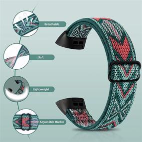 img 3 attached to 📱 ShuYo 8 Pack Bands: Compatible with Fitbit Charge 4 / Charge 3 / Charge 3 SE - Adjustable Replacement Watch Bands for Fitness Sport - Women Men Wristbands