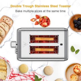 img 2 attached to 🍞 whall Stainless Steel 2 Slice Toaster with Exgs, Bagel/Defrost/Cancel Function, Removable Crumb Tray - Ideal for Various Bread Types, 850W
