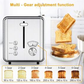 img 1 attached to 🍞 whall Stainless Steel 2 Slice Toaster with Exgs, Bagel/Defrost/Cancel Function, Removable Crumb Tray - Ideal for Various Bread Types, 850W