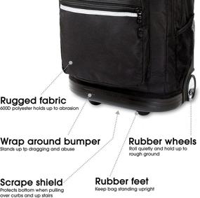 img 1 attached to 🎒 J World New York Sundance Rolling Backpack - Unisex Roller Bookbag, Black, One Size