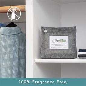 img 3 attached to MOSO NATURAL: The Original Stand Up Air Purifying Bag. 300g - Ideal for Closets, Bathrooms, and Pet Areas. An Unscented, Chemical-Free Odor Eliminator with Activated Charcoal.