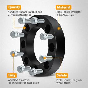img 1 attached to 🚗 OCPTY 2X 1.5 дюйма (38 мм) толстые расширители дисков | 6x135 до 6x135 6 шпильки | болты 14x1.5 | Совместимо с Ford F-150 Raptor 2015-2017