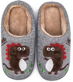 img 3 attached to 👦 Dinosaur Toddler Slippers: Comfy Indoor Shoes for Little Boys