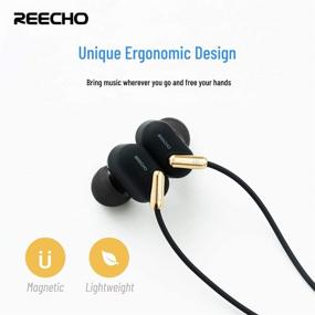 img 2 attached to 🎧 Беспроводные наушники Reecho Bluetooth 5.0 в форме ошейника: водонепроницаемые, шумоподавляющие наушники для спорта, тренировок и бизнеса.