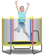 cloris large foldable mini trampoline for kids - 55in, load capacity 450lbs - with enclosure net logo