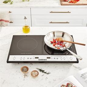 img 1 attached to Cuisinart Double Induction Cooktop, Black, One Size