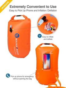 img 2 attached to 🏊 Luxtude Dry Bag Waterproof Bag: 20L Ultralight Swim Buoy for Open Water Swimming, Safe Training, Triathletes, Kayaking, Snorkeling - Adjustable Waist Belt (Orange)