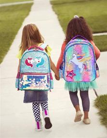 img 1 attached to 🦄 Glitter Unicorn Reversible Backpack - Lightweight Backpacks for Kids