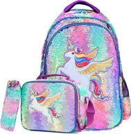 🦄 glitter unicorn reversible backpack - lightweight backpacks for kids логотип