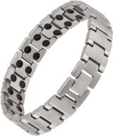 earth therapy pure titanium magnetic therapy bracelet - stylish pain relief jewelry with 48 powerful magnets, 3.8 ounce logo