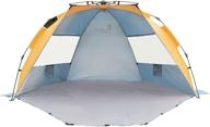 xl linke beach tent sun shelter - easy setup camping 🏕️ sun shade canopy for 4 people, orange and blue - with carry bag логотип