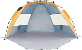 img 4 attached to XL Linke Beach Tent Sun Shelter - Easy Setup Camping 🏕️ Sun Shade Canopy for 4 People, Orange and Blue - with Carry Bag