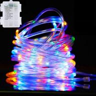 🎉 ultimate 33ft 100 led multi-color led rope lights: battery operated, waterproof, dimmable, and remote controlled - perfect for christmas, parties, camping, and garden decorations! logo