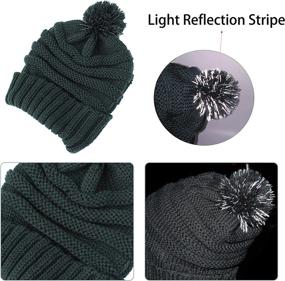 img 1 attached to 🧣 Women's Winter Set: Cable Knit Pom Beanie, Touch Screen Gloves & Long Scarf - Warm and Cozy 3-Piece Gift Set for Cold Weather