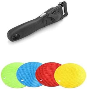 img 2 attached to 🍳 Abizoe 1 Piece Replaceable Handle with 4 Silicone Insulation Pads - Versatile for Various Pots and Pans Sets