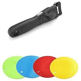 img 1 attached to 🍳 Abizoe 1 Piece Replaceable Handle with 4 Silicone Insulation Pads - Versatile for Various Pots and Pans Sets